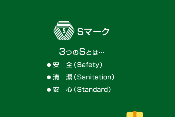 S}[N 3SƂͥ S(Safety) (Sanitation) S(Standard)